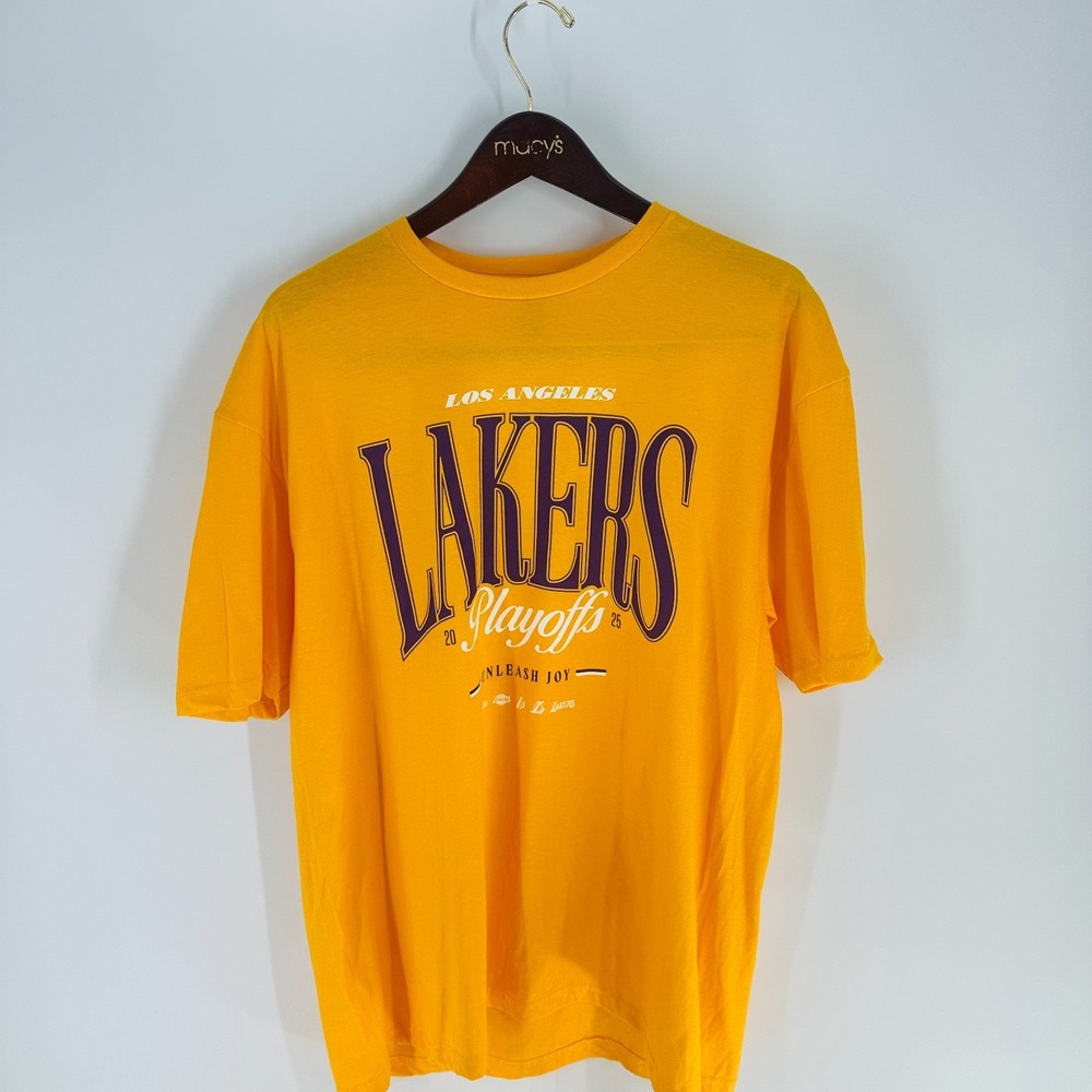 Gildan Soft Style‎ NBA Los Angeles Lakers Basketball 2025 T-Shirt Yellow Size XL